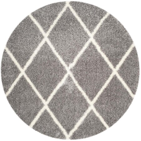 Safavieh Montreal Shag Round Rug, Grey and Ivory - 6 ft. - 7 in. x 6 ft. - 7 in. SGM831D-7R